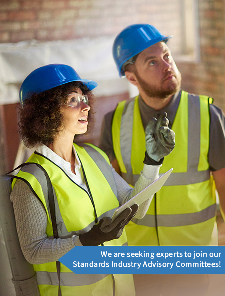 Image for Industry Advisory Committees Image - man and woman inspecting construction