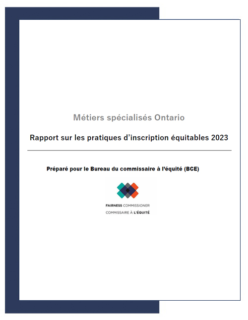Couverture du rapport 2023 sur les pratiques d'inscription équitables