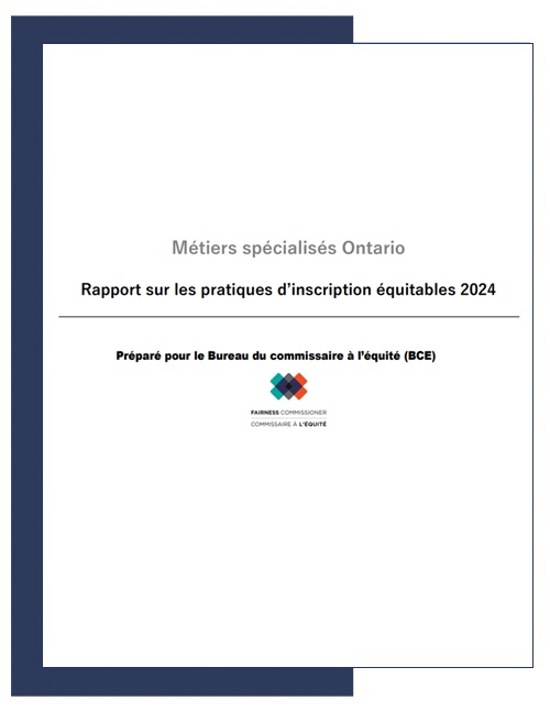 Couverture du rapport 2024 sur les pratiques d'inscription équitables