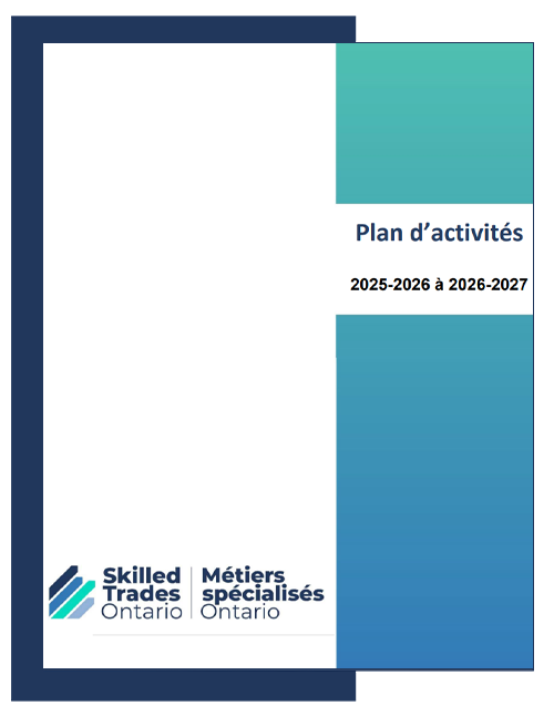 Page de couverture du plan d'affaires 2025/2026-2026/2027