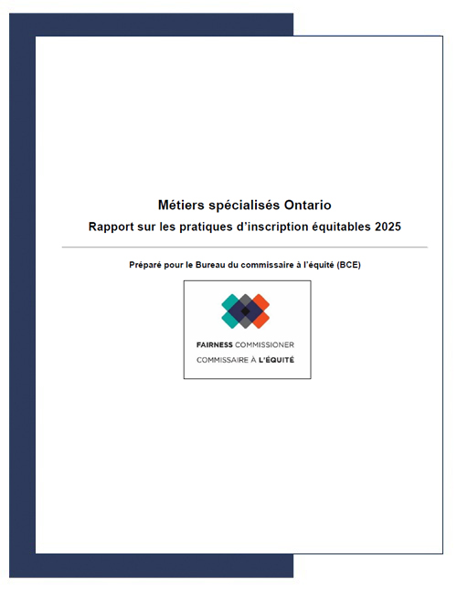 Couverture du rapport 2025 sur les pratiques d'inscription équitables